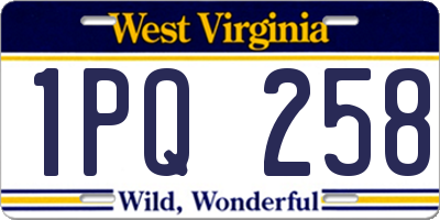 WV license plate 1PQ258