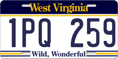 WV license plate 1PQ259