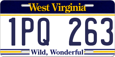 WV license plate 1PQ263