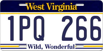 WV license plate 1PQ266