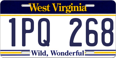 WV license plate 1PQ268