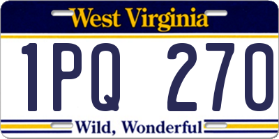 WV license plate 1PQ270