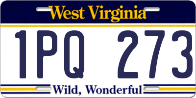 WV license plate 1PQ273