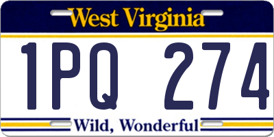 WV license plate 1PQ274