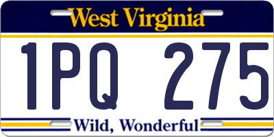 WV license plate 1PQ275
