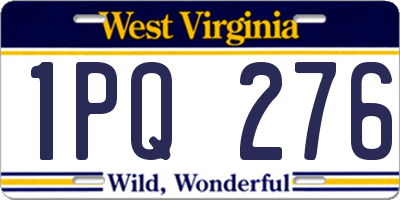 WV license plate 1PQ276
