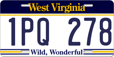 WV license plate 1PQ278
