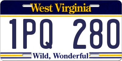 WV license plate 1PQ280