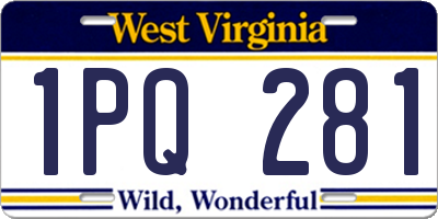 WV license plate 1PQ281