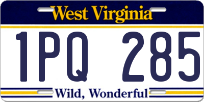 WV license plate 1PQ285