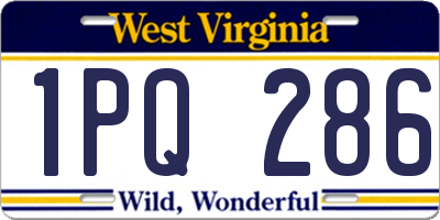 WV license plate 1PQ286