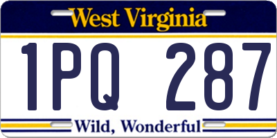WV license plate 1PQ287