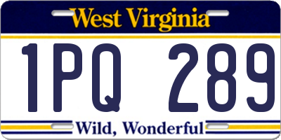 WV license plate 1PQ289