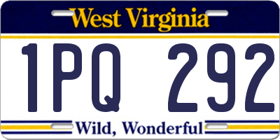 WV license plate 1PQ292