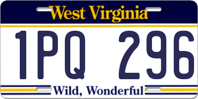 WV license plate 1PQ296