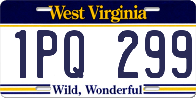 WV license plate 1PQ299