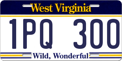 WV license plate 1PQ300