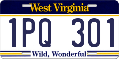 WV license plate 1PQ301