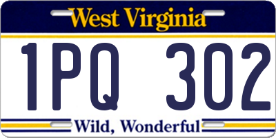 WV license plate 1PQ302
