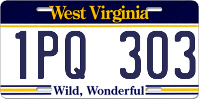 WV license plate 1PQ303