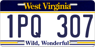 WV license plate 1PQ307