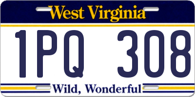 WV license plate 1PQ308