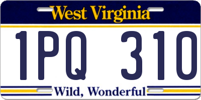 WV license plate 1PQ310