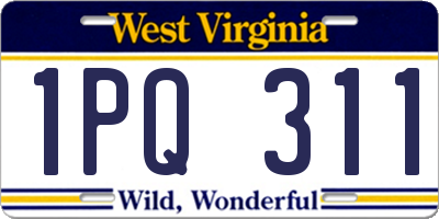 WV license plate 1PQ311