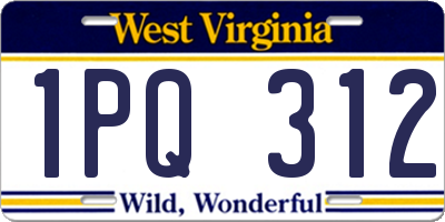 WV license plate 1PQ312