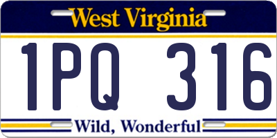 WV license plate 1PQ316