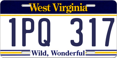 WV license plate 1PQ317