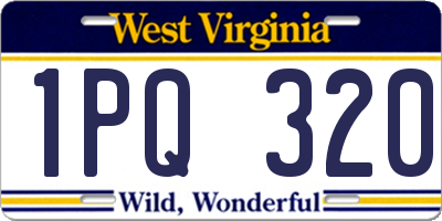 WV license plate 1PQ320