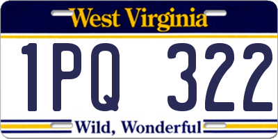 WV license plate 1PQ322