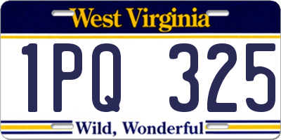 WV license plate 1PQ325