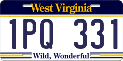 WV license plate 1PQ331