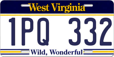 WV license plate 1PQ332