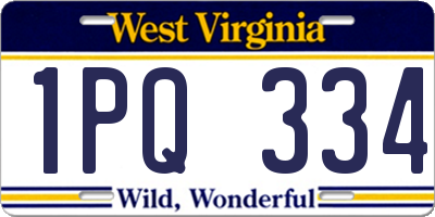 WV license plate 1PQ334