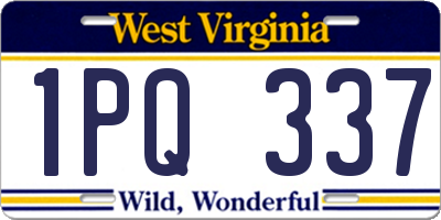 WV license plate 1PQ337