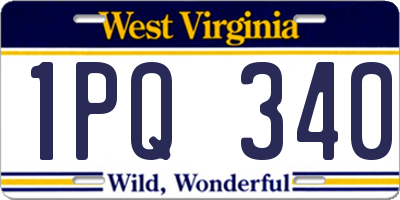 WV license plate 1PQ340