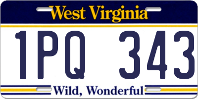 WV license plate 1PQ343