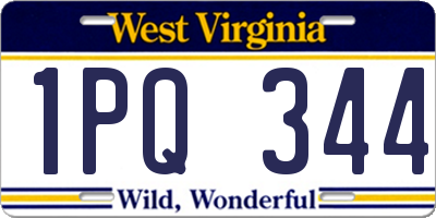 WV license plate 1PQ344