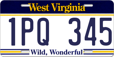 WV license plate 1PQ345
