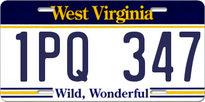WV license plate 1PQ347