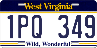 WV license plate 1PQ349