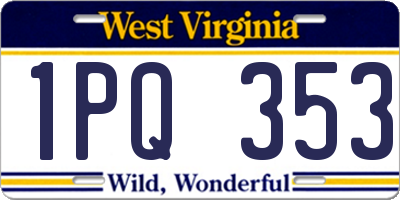 WV license plate 1PQ353