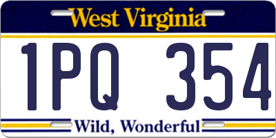 WV license plate 1PQ354