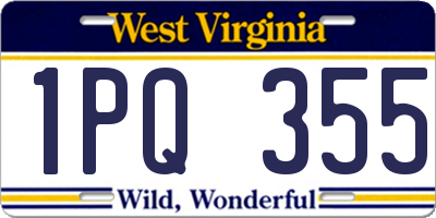 WV license plate 1PQ355