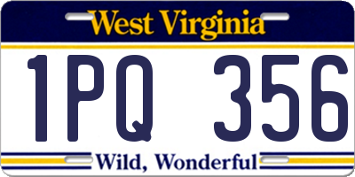 WV license plate 1PQ356