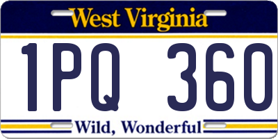WV license plate 1PQ360
