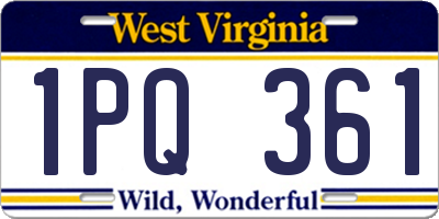 WV license plate 1PQ361